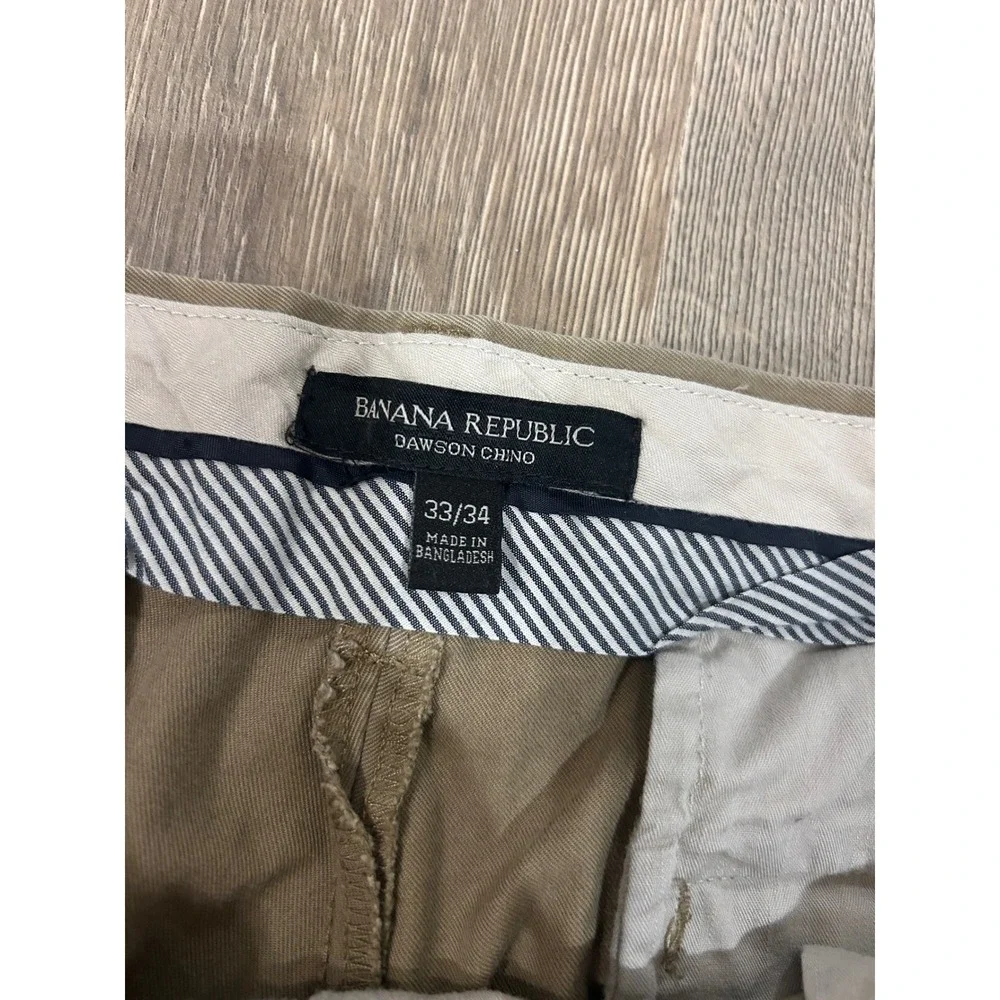 Banana Republic‎ Dawson Chino Mens 33x34 Khaki Tan Cotton Straight Leg Pants